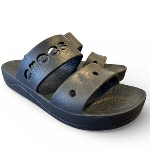 Crocs Baya Platform Slide Sandals – Black – Women’s 9 / Men’s 7  Great Condition